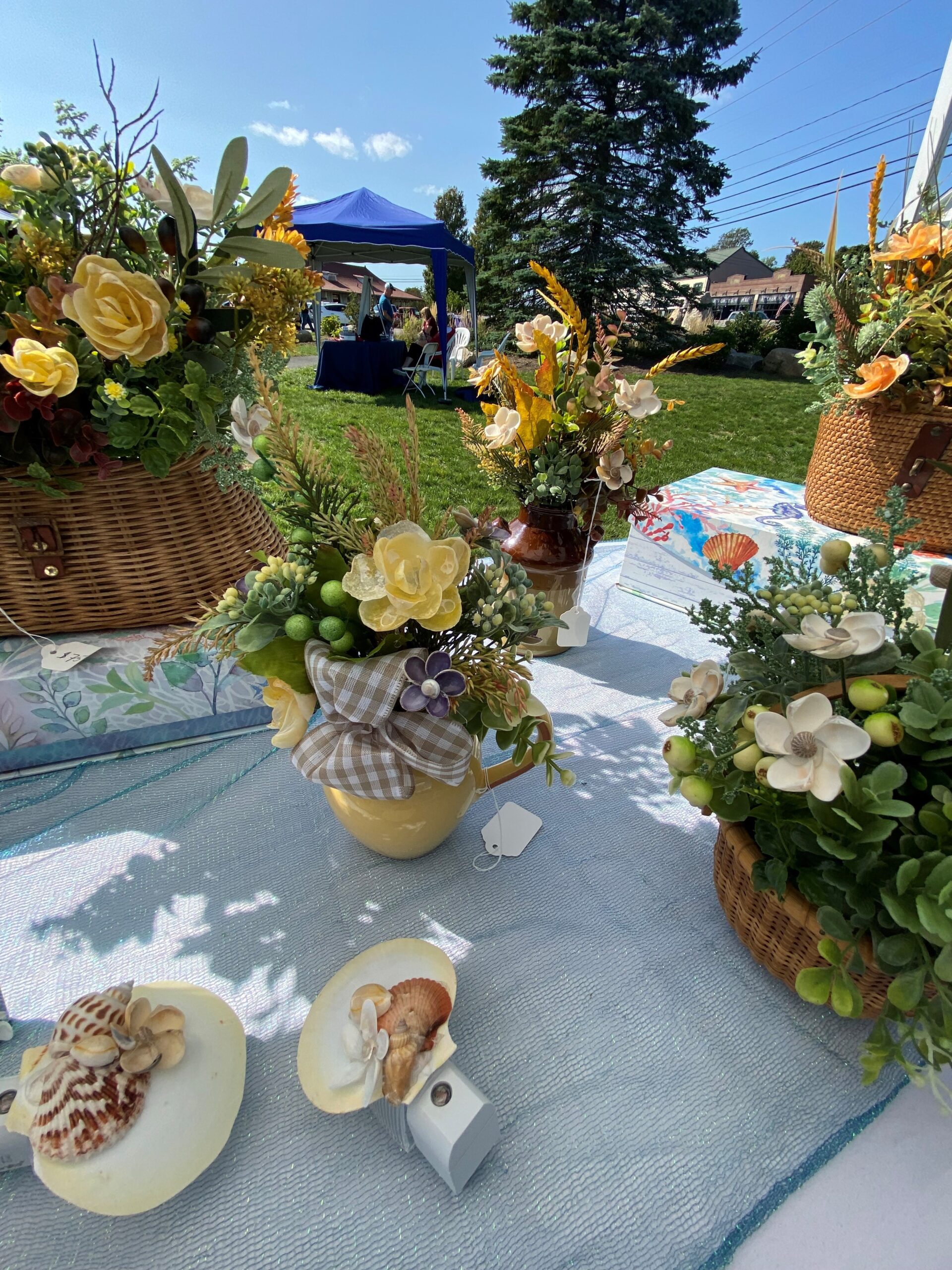 flowers in pots