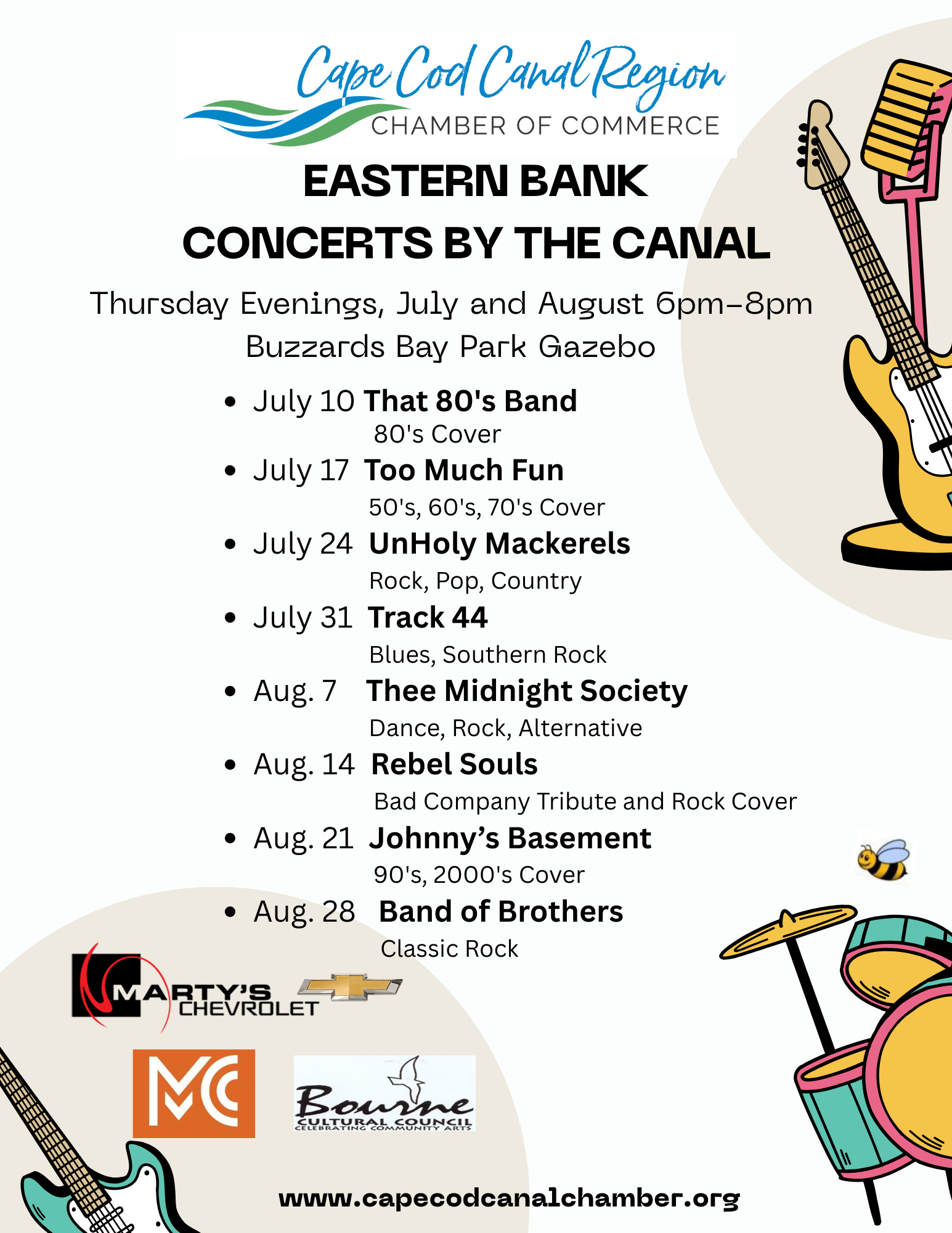 2025 Concerts by the Canal List