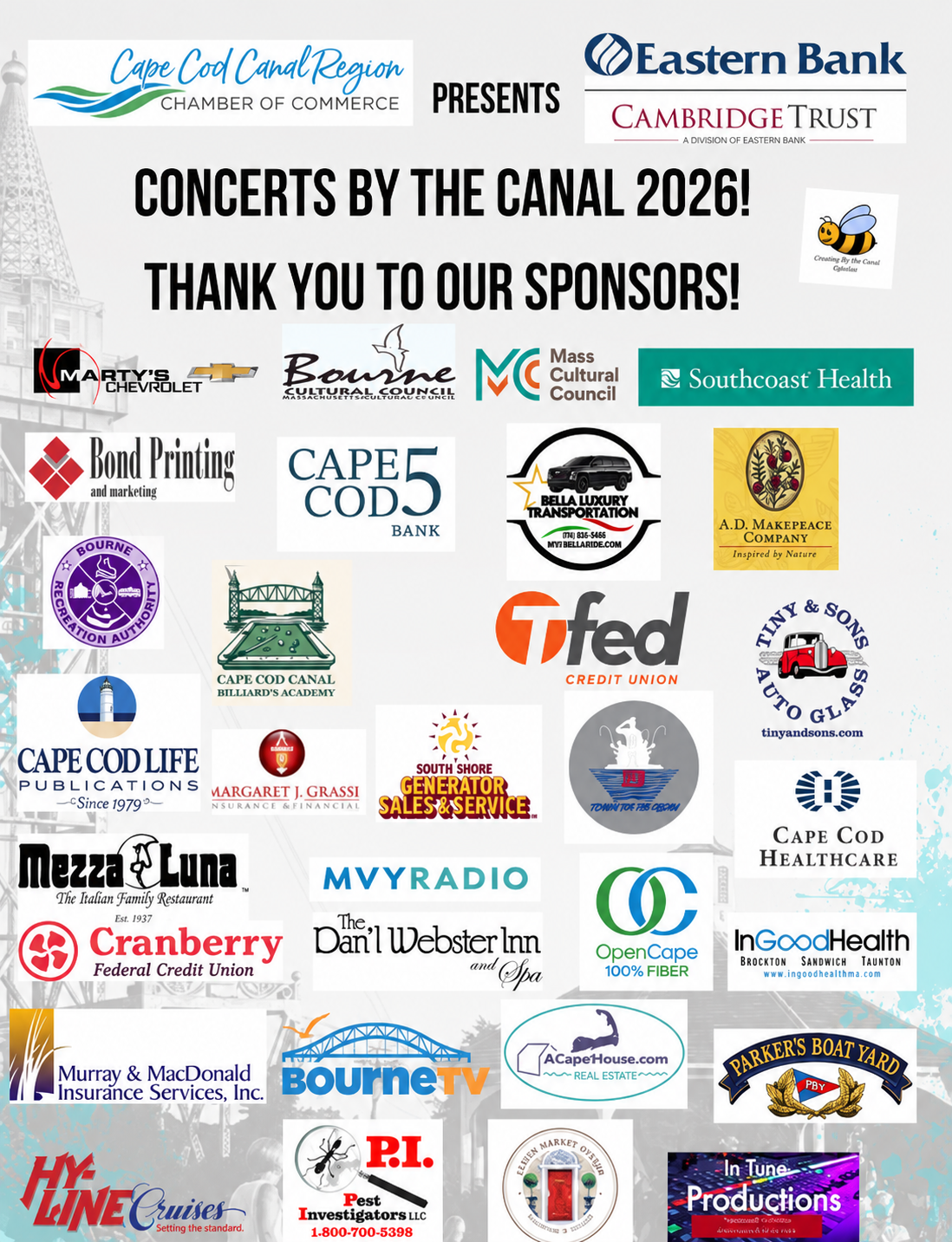 list of local business as concert sponsorships
